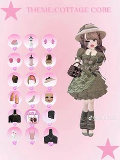 an image of a doll with many outfits and accessories