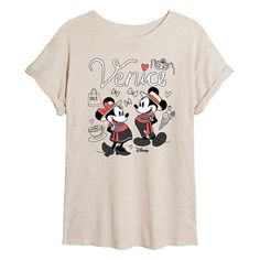 She will love showing off her style with this Disney's Mickey & Minnie Mouse Juniors' Venice Flowy Tee. © DisneyFEATURES Short sleeves ScoopneckFIT & SIZING Oversized FitFABRIC & CARE Cotton/Polyester Machine wash Imported Size: Large. Color: Beige Khaki. Gender: female. Age Group: kids. Pattern: Graphic. Cute Minnie Mouse Top For Disney Trips, Cute Minnie Mouse Tops For Disney Trips, Kids Pattern, Disney Ladies, Mickey Minnie Mouse, Boyfriend Tee, How To Show Love, Mickey Minnie, Pattern Graphic