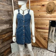 Button Front Denim Dress 99% Cotton 1% Spandex Small- Bust 16” Waist 14” Length 32” Hips 17” Medium- Bust 17” Waist 15” Length 33” Hips 19” Large- Bust 18” Waist 16” Length 34” Hips 20” * All Are Measurements Taken With The Item Flat. Measurements Are Approximate. Denim Blue Buttoned Mini Dress, Mini Denim Dress With Buttons, Mini Denim Dress With Button Closure For Day Out, Denim Dresses With Button Closure For Day Out, Trendy Dark Wash Dress With Button Closure, Medium Wash Denim Mini Dress With Buttons, Dark Wash Mini Denim Dress With Button Closure, Button-up Denim Mini Dress, Medium Wash Spring Dresses With Snap Buttons