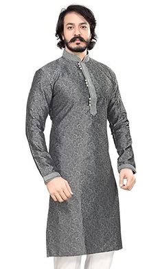 PRODUCT DESCRIPTION ITEM NAME - MEN KURTA PATTERN - As picture shown MATERIAL - Silk Jacquard COLOR- SAME AS PICTURES SIZE - AS YOU SELECTED LENGTH - 36 INCHES NOTE : Pajama is not included. Size name - Actual Chest Size / Kurta Chest Size XS - 30" Inches / 36" Inches S - 34" Inches / 40" Inches M - 36" Inche / 42" Inches L - 40" Inches / 46" Inches XL - 44" Inches / 50" Inches NOTE : Color may be vary because of camera flash & different computer screen.Size may be vary to nature of item is handmade. Shipping Information The package will be shipped within 2 Business Days once the order paid and provide the tracking number. We ship standard shipping . The shipping will take 10-15 (working days) to deliver the package. We ship express shipping for U.S. (Fee- 10.00 $ )With DHL Express courier Festive Unstitched Gray Kurta, Gray Kurta For Wedding And Eid, Gray Straight Kurta For Festive Occasions, Gray Traditional Wear For Festive Occasions, Gray Festive Traditional Wear, Festive Gray Traditional Wear, Gray Traditional Wear For Eid, Traditional Gray Wear For Eid, Traditional Gray Kurta For Diwali