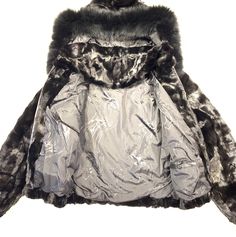 Kashani Ladies Black Diamond Cut Mink Hooded Bomber Jacket - Dudes Boutique Black Hooded Fur Coat With Faux Fur Lining, Black Hooded Fur Coat With Detachable Hood, Luxury Hooded Faux Fur Outerwear, Luxury Black Faux Fur Coat, Fur Hood, Mink Fur, Fox Fur, Diamond Cut, Black Diamond