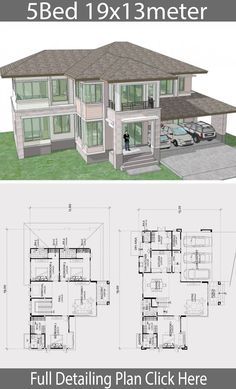 two story house plan with 3 beds and 1 baths