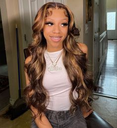 Quick Weave Hairstyles, Blonde Lace Front Wigs, Lace Front Wigs Human Hair, Highlights Brown Hair, Dope Hairstyles, Wigs Human Hair, Hair Ponytail Styles