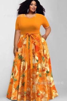 Shipping: Worldwide Express Shipping AvailableDelivery time: 7-15Days Fast ShippingReturns: Fast refund, 100% Money Back Guarantee. Party Outfit Plus Size, V Neck Pattern, Orange Season, Trendy Plus Size Dresses, Summer Tips, Dresses Occasion, Short African Dresses, Lace Dress Styles, Gaun Fashion