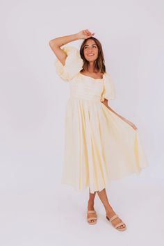 Lemon Meringue Dress She Is Clothed, Lemon Meringue, Summer Treats, Puffy Sleeves, Sweet Style, Meringue, Dream Wardrobe, Square Neckline, Sunny Days