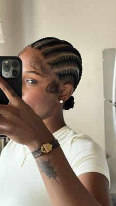 Black Women Simple Hairstyles, Stitch Cornrows For Black Women, Flat Twist Cornrows, 8 Stitch Braids, Cute Box Braids Hairstyles, Quick Braided Hairstyles