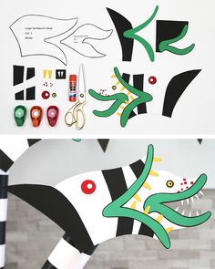 paper cut outs are being used to make an origami fish