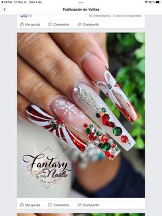 Vacation Christmas Nails, Nail Decoration Ideas, Rubber Nails, Nail Designs Christmas, Xmas Nail Designs, December Nails, Fantasy Nails