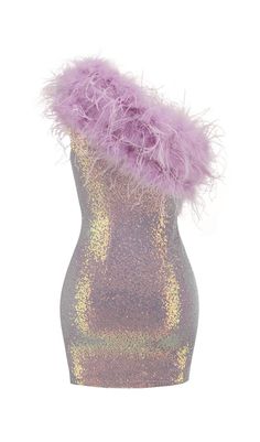 Your most versatile skirt even and a perfect wardrobe staple, Purple One Shoulder Sequin Feather Mini Dress is just your perfect skirt. This one shoulder mini dress shows off your shoulders. The feather design makes you very gentle. Pair with your favorite heels and you’ll be ready for date night. Feather design Hidden zipper on reverse Gentle Dry Clean Only Please refer to our regular size for the best fit. Do not size up or down. Color may vary due to the lighting on images. Pink Dress With Feathers, Lights Dress, Dress With Feathers, Feather Trim, Feather Dress, Midi Dress Party, Lilac Dress, Perfect Wardrobe, Sequin Mini