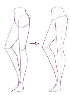 an image of a woman's legs and butts with the bottom half drawn