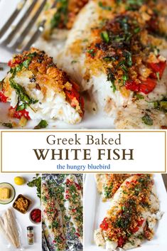 greek baked white fish with herbs and seasonings