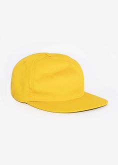 Poly Cotton Twill 5 Panel Hat in Gold Yellow Cotton Trucker Hat With Curved Brim, Solid Color Everyday Six-panel Baseball Cap, Adjustable Yellow Hat, Yellow Cotton Snapback Baseball Cap, Outdoor Solid Color 5-panel Snapback Hat, Solid Color Cotton 5-panel Baseball Cap, Solid Color Six-panel Hat For Everyday Wear, Cotton Flat Bill Baseball Cap, Solid 5-panel Baseball Cap For Outdoor