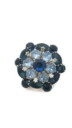 Vintage Rhinestone Brooch Something Blue and Something Old Crystal Jewelry Bridal Brooch Bridal Shower Gift Wedding Jewelry by WhyWeLoveThePast on Etsy Blue Costume Jewelry Brooch For Wedding, Costume Jewelry Blue Brooches With Rhinestones, Blue Crystal Brooch Jewelry, Blue Crystal Jewelry Brooch, Blue Crystal Jewelry With Brooch Detail, Vintage Blue Brooches With Rhinestones, Blue Round Brooch For Gift, Blue Round Brooches For Gifts, Round Blue Brooches For Gifts