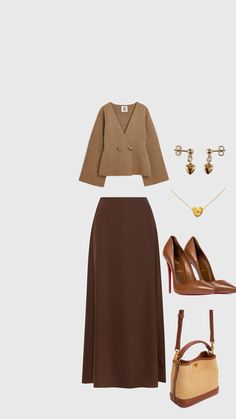 Earth Tone Clothes, Sunday Best Outfit, Silk Skirt Outfit, Outfit Muslim, Mommy Outfits, Aesthetic Dress, Stylish Work Outfits, Islamic Fashion, Modest Fashion Outfits