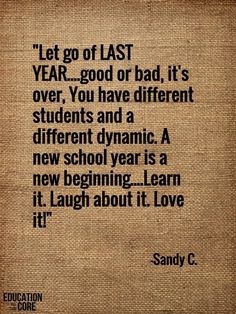 the quote for sandy c's new school year