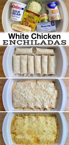 the steps to make white chicken enchiladas