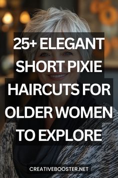 Click for More ➡️ | Save for Later ❤️Discover 25+ elegant short pixie haircuts tailored for older women. Each style combines practicality with timeless beauty, featuring highlights like feathered layers, tapered cuts, and understated ash blonde hues. Perfect for enhancing natural charm! #PixieStyle #ShortHairInspo #2025HairGoals