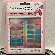 Questions? Leave A Comment Below! Press On Hello Kitty Nails, Halloween Nail Decals, Hello Kitty Nail, Hello Kitty Nails Art, Kitty Nail, Kitty Makeup, The Creme Shop, Creme Shop, Bears Nails