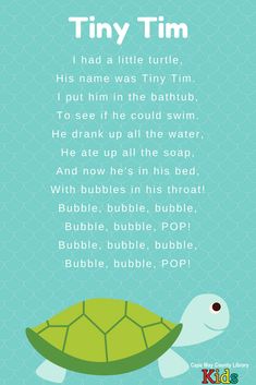 a poster with an image of a turtle on it's back and the words tiny tim