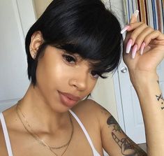 Short Hair Black, Hair Laid, Cute Hairstyles For Short Hair, Hair Crush, Relaxed Hair, Short Natural Hair Styles