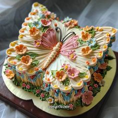 there is a cake shaped like a butterfly