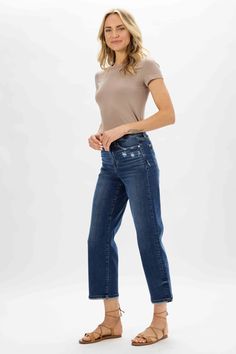 Judy Blue High Waist Medium Destroyed Pocket Wide Leg Denim 82497 Wide leg fit: cut wide throughout the leg, beginning to flare around the mid-thigh and then continuing down to a wide leg opening Material: 93% Cotton / 6% Polyester / 1% Spandex Front Rise: 10 3/4"Inseam: 27" | 28" (Cuffed | Uncuffed) Leg Opening size 3(26): 9.5" Measured on the smallest size and may vary by size. Sizing Recommendation: We recommend sizing down one from your normal non-Judy Blue jean size. Contact us for any addi Dark Wash Ripped Wide Leg Cropped Jeans, Dark Wash Wide Leg Ripped Cropped Jeans, Ripped Wide-leg Cropped Jeans In Dark Wash, Ripped Wide Leg Cropped Jeans In Dark Wash, Distressed Dark Wash Wide Leg Cropped Jeans, Distressed Wide Leg Cropped Jeans In Dark Wash, Wine Boutique, Wide Leg Denim Jeans, Cropped Wide Leg Jeans