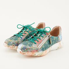 TURQUOISE MULTI Artistic Shoes, Metallic Pattern, Spring Step Shoes, Lightweight Sneakers, Artist Style, Best Sneakers, Lace Up Heels, Comfortable Shoes, Me Too Shoes