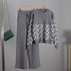 Maisie Sweater + Pants Suit Material: COTTONMaterial: ViscoseMaterial Composition: Synthetic FiberFabric content: 31% (inclusive) - 50% (inclusive) Size Detail: Bust (cm) Sleeve (cm) Top Length (cm) 98-110 58 58 Waist (cm) Weight (kg) Pant Length (cm) 58-102 40-65 97 Size Chart, INCH Size Bust Length Sleeve Length Pant Length One Size 38.58-43.31 22.83 22.83 38.19 Package Content:1 x Pants+1 sweater Sizes can vary from 2-3 centimeters because they are measured by hand. 1inch=2.54cm. Due to diffe Pullover Mode, Suit Material, Designer Outlet, Stylish Sweaters, Pants Suit, Women Sweater, Tracksuit Women, Sweater Pants, Knit Set