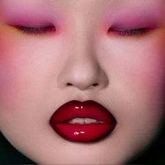 Red Editorial, Pink Mascara, Graphic Makeup, Graphic Eyeliner, Valentines Makeup, Red Makeup, Makeup Academy, Dope Makeup, Fairy Makeup