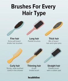 Types Of Hair Brushes, Hair Type Chart, Healthy Skin Tips