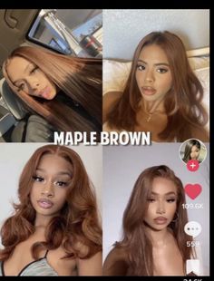 Hair Color For The Fall Black Women, Fun Hair Color For Black Hair, Dye Hair On Brown Skin, Hair Colour Honey Brown, Hair Dyed For Brown Skin, Fall Hair Colors Light Skin, Light Brown Ginger Hair Black Women, Cowgirl Copper With Money Piece, Monochromatic Hair And Skin