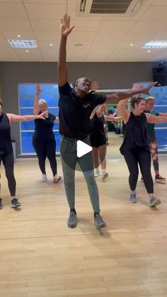 a group of people in a dance class