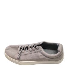 Brand: OLD NAVY Style: SHOES SNEAKERS Color: GREY Size: 10 SKU: 321-32195-1623 CONDITION: GENTLY USED Gray Round Toe Canvas Shoes For Sports, Gray Sports Canvas Shoes, Casual Gray Skate Shoes With Speckled Midsole, Gray Suede Sneakers With Round Toe, Gray Low-top Slip-on Sneakers, Gray Sneakers With Textured Sole And Round Toe, Gray Textured Sole Sneakers With Round Toe, Gray Cushioned Lace-up Sneakers, Gray Lace-up Sneakers With Cushioned Footbed