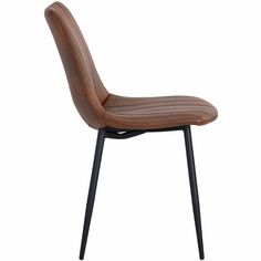 a brown leather chair with black legs