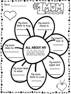 the mother's day worksheet for kids