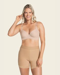 The secret to a sculpted look is here! This shaper short is made of our signature PowerSlim® firm compression fabric to sculpt your tummy and hips. It also has microfiber cutouts and specialty bands in the back for a butt-lifting effect. A microfiber inner layer offers all-day comfort. The mid-rise design of this shaper short gives you a little extra coverage for a streamlined look under clothes. The leg bands are made of our signature SmartLace®. *Runs small, please order at least 1 size up!* Beige Compression Shapewear With Built-in Bra, Compression Beige Shapewear With Built-in Bra, Supportive Shapewear With Built-in Bra, Short Length, Beige Compressive Shapewear With Built-in Bra, Beige Shapewear With Built-in Bra, Mid-thigh Length, Beige Shapewear With Built-in Bra Mid-thigh Length, Beige Mid-thigh Shapewear With Built-in Bra, Full Coverage Compression Shapewear, Bra Friendly, Compression Shapewear With Bra-friendly Design