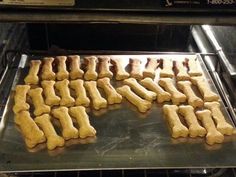 some food is cooking in the oven and ready to be cooked into something that looks like bones