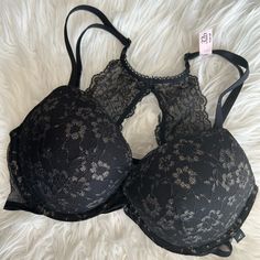 In Size 32d Never Worn Or Tried On. Fresh Out The Store. I Accidentally Cut The Vs Tag But The Size Tag Is Still On (As Shown In The Picture) Original Price Was $68 + Tax Comes With Vs Shopping Bag All Orders Come With Small Gifts Victoria's Secret Black Bra For Night Out, Victoria's Secret Black Push-up Bra, Victoria's Secret Black Lined Bra, Victoria's Secret Black Lace Bra, Black Stretch Bra With Lined Body, Black Stretch Bra With Lace Trim, Black Stretch Bra Partially Lined, Black Stretch Lace Bra, Elegant Black Stretch Bra