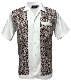 These 100% cotton shirts from Rockabilly Fashions are excellent quality with replica cut and features that 50s era shirts have. This version is black with brown snakeskin- a classic.  Great for the summer as they have short sleeves and open collar. Striking stage wear for bands or for dancing.   Design and cut of the shirt are authentic to the 50s vintage look. Choice of sizes S (40" chest), M (42" chest), L (44" chest), XL (46" chest), XXL (48" chest) 3XL (50" chest) Fitted Short Sleeve Shirt With Retro Print, Rockabilly Cotton Short Sleeve Tops, White Retro Short Sleeve Camp Shirt, Retro Cotton Short Sleeve Shirt, Retro Fitted Short Sleeve Shirt, White Retro Print Tops, White Short Sleeve Retro Shirt, Retro Fitted Collared Camp Shirt, Fitted Retro Collared Camp Shirt