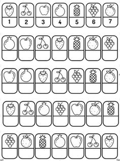 the printable worksheet for numbers 1 to 10 with fruits and berries on them