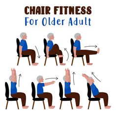 an elderly man sitting in a chair doing exercises for older adults to sit and relax