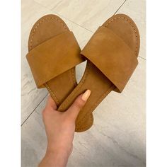 Flat slide sandal Color: Light Tan Shower Dress, Baby Shower Dresses, Light Tan, Flat Sandals, Slide Sandals, Color Light, Slip On Sandal, Mule Shoe, Baby Shower