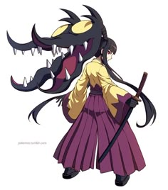 Mega Mawile the so violent pokemon_(:з」∠)_I imagine Mawile is a Japan samurai Evoluzioni Eevee, Pokemon Outfits, Pokemon Fusions, Japan Samurai