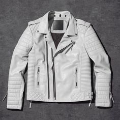 Experience the pinnacle of style and sophistication with our Men's White Pearl Biker Leather Jacket. This handcrafted masterpiece blends classic motorcycle jacket design with modern elegance, making it a standout addition to any wardrobe Mens Leather Shirt, Leather Jackets Online, Motorbike Jackets, Leather Waist Belt, Biker Leather Jacket, White Leather Jacket, Leather Jacket Style, Men's Leather Jacket, Real Leather Jacket