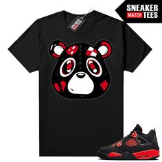 "Red Thunder 4s Jordan matching shirt by Sneaker Match Tees brand. Official Sneaker Match Tees shirt designed to match the Jordan 4 \"Thunder\" retro sneakers. *Sneakers are for matching purposes only, NOT included in the sale* True to size Men's shirt 100% Soft Cotton Regular Fit" Red Graphic Print Sneakers For Streetwear, 4s Jordans, Le Basket, Sneaker Match Tees, Stay Classy, Retro Sneakers, Tee Shirt Designs, Matching Shirts, Jordan