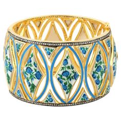 18KT:3.113g,D:2.25ct,SI:71.059g, MOP:64.77ct,Meena:0.90g Modern Bracelets, Pearl Bangle, Enamel Bangle, Diamond Bangles Bracelet, Enamel Bracelet, Diamond Bangle, Enamel Jewelry, Bangles Jewelry, Silver Enamel