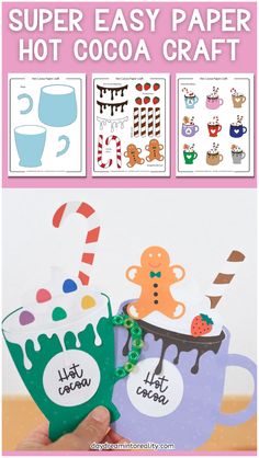 Get ready for a fun and creative winter activity with this hot cocoa craft for toddlers, preschool, and kindergarten! This perfect-for-chilly-days DIY project lets kids decorate their cocoa mugs with marshmallows, whipped cream, and more. With a free printable template included, it's an easy craft that gets the wheels of imagination turning and also brings in some holiday spirit. Perfect to keep little hands busy this Christmas season! Hot Cocoa Craft, Craft For Toddlers, Winter Activity, Mug Template, Winter Crafts For Kids, Chalk Markers, Easy Craft, Craft For Kids