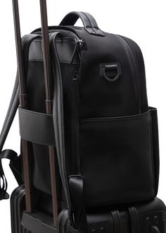 Noah knows what you need—supported backpack straps & a new take on MINA organization. Ideal for any occasion—travel, work, or daily diaper bag—this gender-neutral bag's spacious design and large center compartment will make packing a breeze. With 15 organizing pockets including a dedicated phone pocket and separate laptop compartment, the Noah backpack has space for all your day’s essentials. Ideal for newborn packing, multiples, or traveling. Common Uses: Diaper Bag, Work Bag, Travel Bag Modern Nylon Backpack With Large Capacity, Versatile Nylon Business Luggage, Modern Large Capacity Nylon Backpack, Black Nylon Backpack For Business Trips, Functional Nylon Backpack For Business Trips, Luxury Nylon Backpack For Daily Use, Commuting Backpack Travel Bag With Luggage Sleeve, Versatile Nylon Backpack For Business, Commuting Travel Backpack With Luggage Sleeve