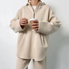 Season:Fall,Winter,Spring; Fabric:Fleece,Flannel,Fleece Lined; Sleeve Length:Long Sleeve; Look After Me:Machine wash; Gender:Women; Style:Warm; Elasticity:Stretchy; Tops Type:Hoodie,Tracksuit,Sweatshirt; Fit Type:Loose Fit; Pattern:Solid Color; Design:Zipper; Neckline:Deep V; Pants Type:Fleece Pants,Sherpa; Front page:FF; Listing Date:09/12/2024 Hooded Outerwear For Leisure In Winter, Hooded Winter Outerwear For Leisure, Long Sleeve Leisure Hoodie With Pockets, Leisure Winter Hoodie Outerwear, Leisure Hooded Outerwear With Pockets, Leisure Long Sleeve Outerwear With Drawstring Hood, Fall Leisure Hoodie With Pockets, Cozy Hoodie For Leisure, Casual Fleece Jacket For Winter Loungewear