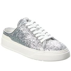 Stuart Weitzman Women's Skater Glitter Mule Sneaker Size 8.5 Great Preowned Condition. No Box. Skater Glitter Mule Sneaker In Silver Glitter Textile And Silver-Tone Hardware With Logo Accent Lace-Up Closure Lightly Padded Leather Insole Rubber Sole With Traction 1 In Platform Imported 8s3 Dressy Sneakers, Leopard Print Sneakers, Studded Sneakers, Leopard Sneakers, Mule Sneakers, Suede Fashion, Vintage Suede, Pink Sneakers, Mesh Shoes